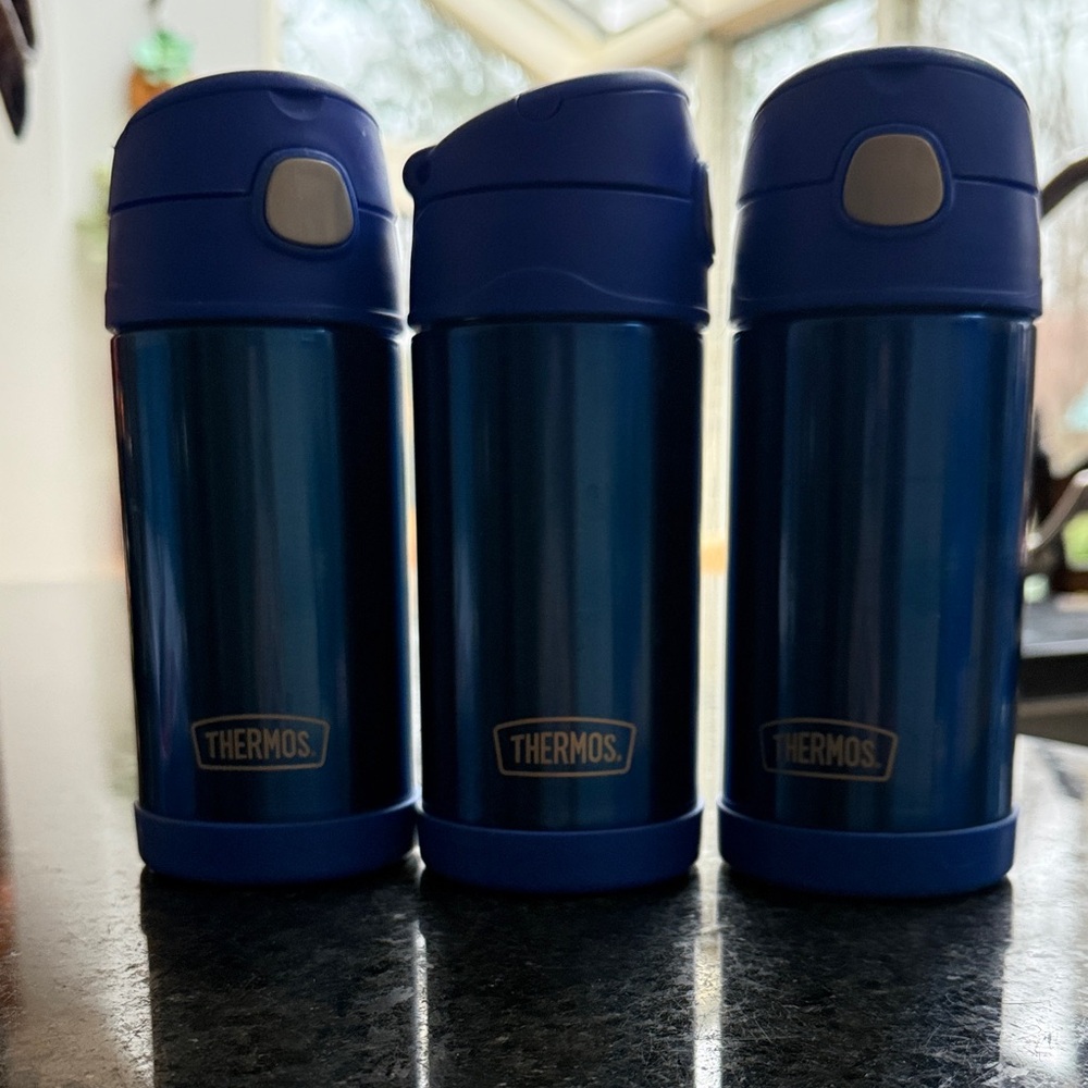Thermos Trio of Navy Insulated Stainless Bottles